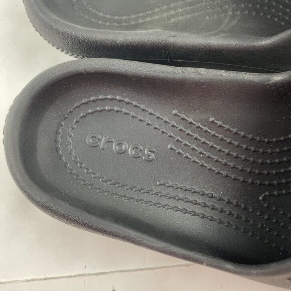 Crocs Classic Slide Sandals Unisex M6/W8 Slip On Open Toe Black Platform - Picture 10 of 10